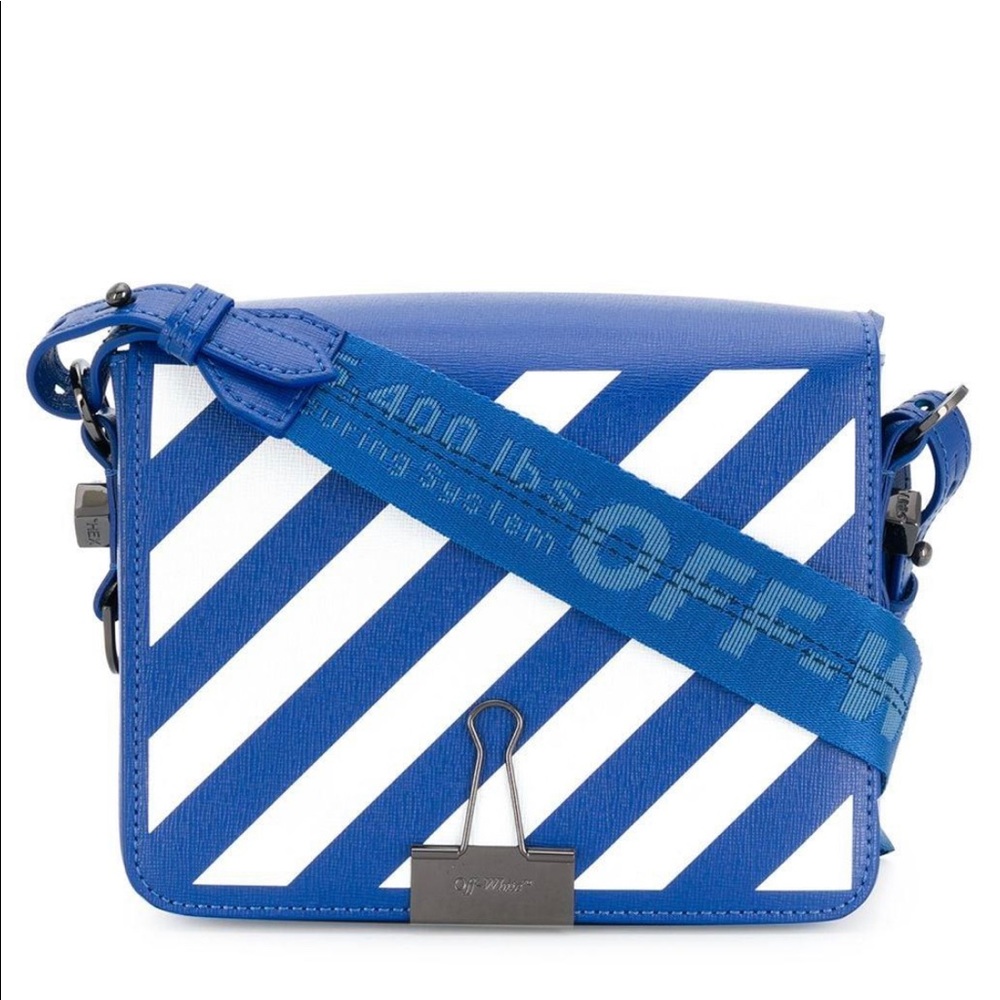Off-White c/o Virgil Abloh - Blue Diagonal Stripe Crossbody Bag